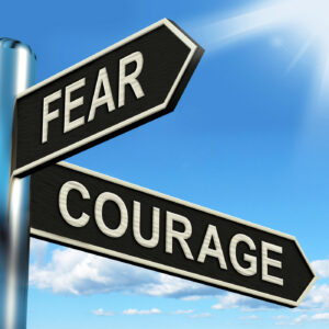 Fear and Courage road sign