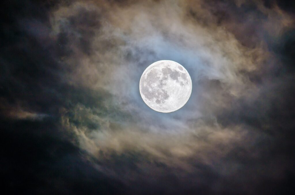 moon in clouds